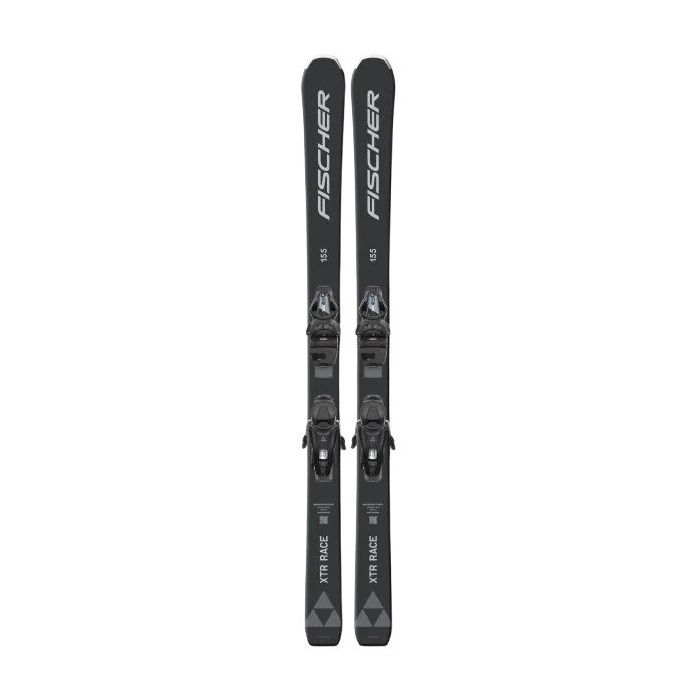 Fischer XTR RACE RT Black 2025 - vista laterale sci nero con grafica race e dettagli