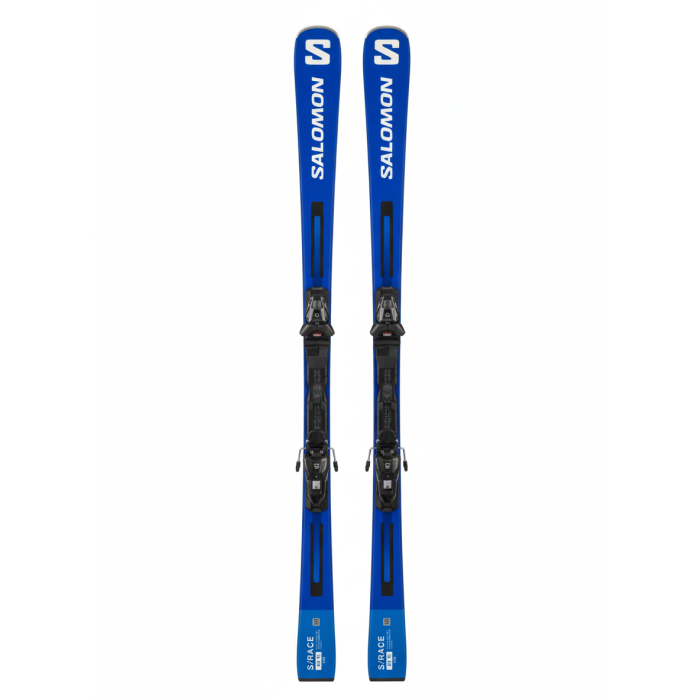 Sci Salomon S-RACE X9 Ti 2024, vista frontale con attacchi montati.