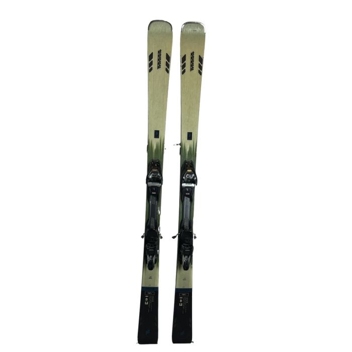 Sci K2 Disruption 78 TI con attacchi, vista laterale completa.
