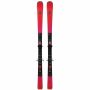 Atomic Redster S7 ski beide ski's volledig zichtbaar staand, rode bovenzijde met roze/magenta kleurovergang naar zwarte staart, 'S7' model opschrift en Atomic M12 GW bindingen