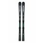 Head Supershape e-Magnum 2025 ski achterkantaanzicht met beide ski's, zwart met groen accent, PRD 12 GW bindingen zichtbaar en Supershape opschrift op de staart
