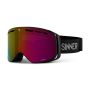 Sinner Ski Bril Olympia: maschera da sci con lenti a specchio viola e dettagli neri.