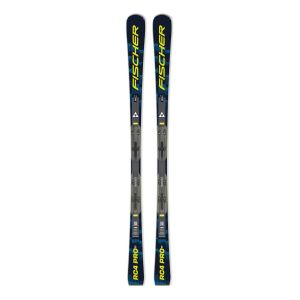 Sci Fischer RC4 NOIZE ST Yellow Superflex, vista frontale con attacchi montati.