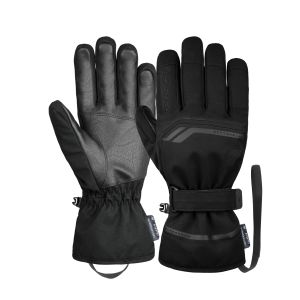Reusch Primus R-TEX XT skihandschoenen zwart, paar naast elkaar met de handpalm links en de handrug rechts