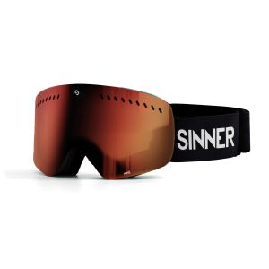 Sinner Pine Maschera da sci - Nero opaco - Lente a specchio rossa